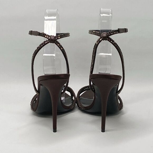 Saint Laurent Ava Sandals in Crepe Satin with Rhinestones size 38 - Picture 9 of 16